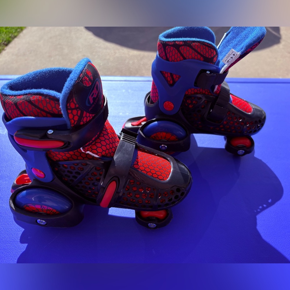 Roller Derby Youth Adjustable Inline Skates Size 11–2 Red Blue Kids